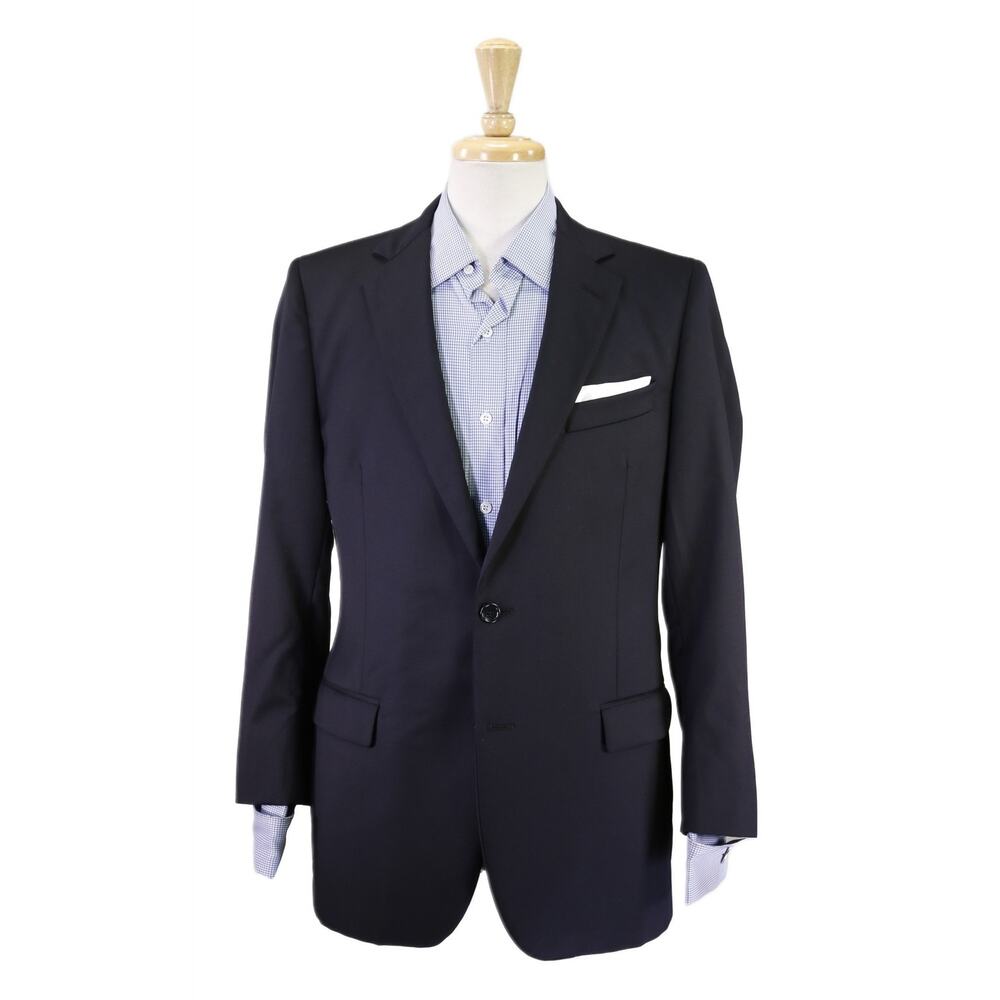 Brooks Brothers Fitzgerald Solid Navy Blue 2-Btn Wool Blazer Jacket 40R